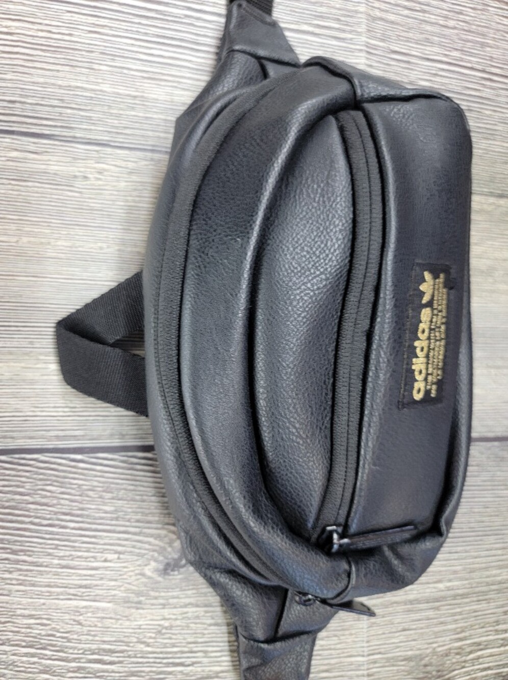 Adidas Originals Faux Leather Waist Pack Fanny Pack Black Gold Festival Unisex - Picture 8 of 16